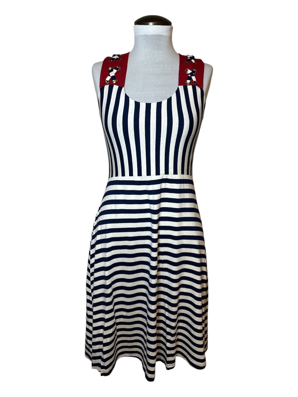 Imagivan Brazilian Nautical Striped Knee-lengh Dress Size M